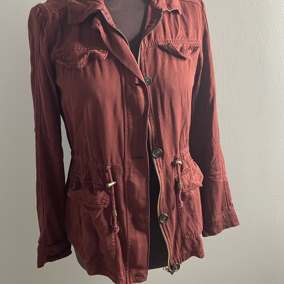 Full Tilt Burgundy Utility Jacket Women’s Small - Picture 12 of 12